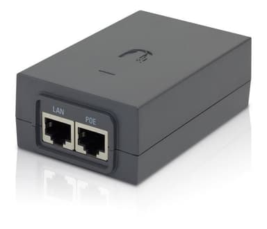 Ubiquiti PoE-sovitin, 48V ulostulo, GbE, ESD-suojaus, musta
