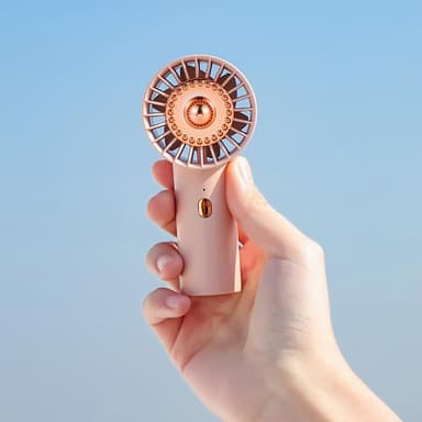 Kädessä pidettävä tuuletin USB-ladattava 2 osaa Pinkki
