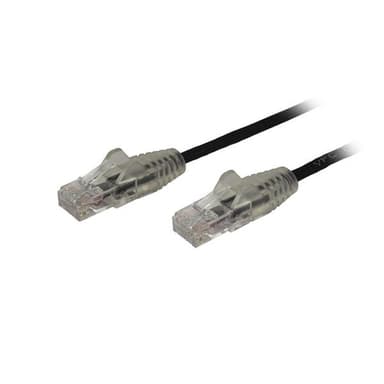 StarTech.com 2,5 m CAT6-kabel - Tunn - Ej hakfria RJ45-kontakter - Svart, 2,5 m,