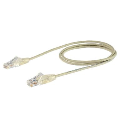 StarTech.com 0,5 m CAT6-kabel - Tunn - Ej hakfria RJ45-kontakter - Grå, 0,5 m,