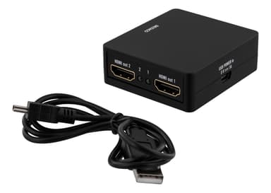 HDMI splitter, 1x HDMI in, 2x HDMI out, 6,75 Gbit/s, black