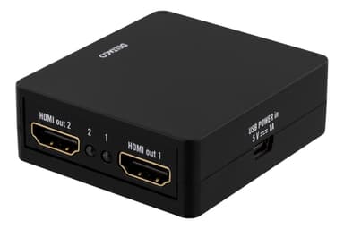 HDMI splitter, 1x HDMI in, 2x HDMI out, 6,75 Gbit/s, black