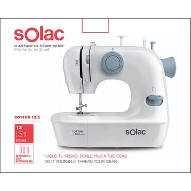 SOLAC Ompelukone Puuvilla 12.2 Valkoinen