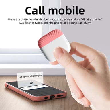 Anti-Lost Key Finder Locator Bluetooth Tracker Vaaleanpunainen
