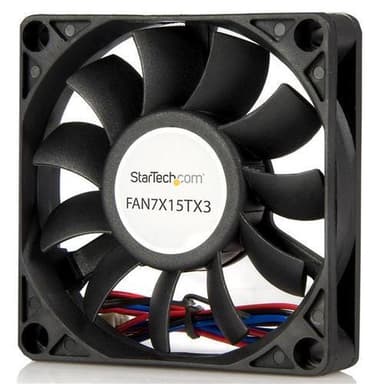 StarTech.com FAN7X15TX3, Tuuletin, 7 cm, 3500 RPM, 34 dB, 29,58 cfm, Musta