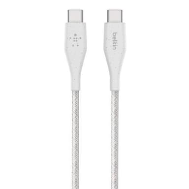 BOOST CHARGE USB-C–USB-C-kaapeli hihnalla, 1M, valkoinen