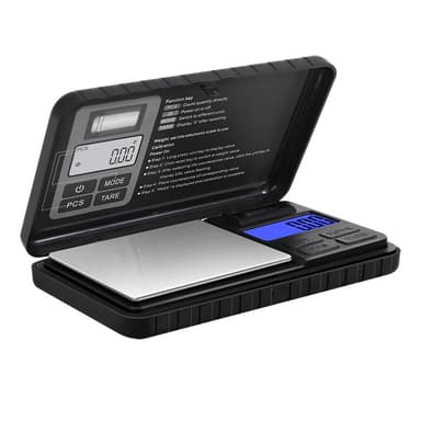 Kannettava digitaalinen vaaka 500g / 0,1g Musta