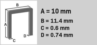 VONROC Heftklammern 10 mm für Elektrotacker - Universal - 1000 Stück