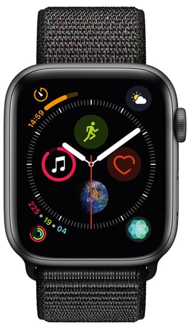 Apple Watch Series 4 44mm (harmaa/musta sport loop)