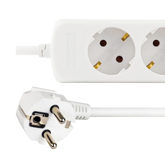 Power strip 3xCEE 7/4, 1xCEE 7/7, 1.5m cable, 2xUSB-A, white