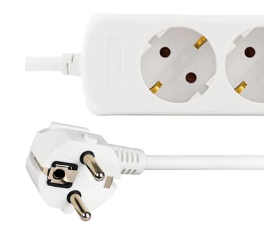 Power strip 3xCEE 7/4, 1xCEE 7/7, 1.5m cable, 2xUSB-A, white