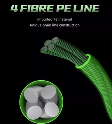 Anti-Bite punottu siima PE White 4 Strand 300 m