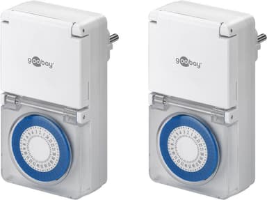 Set med 2, analog timer IP44