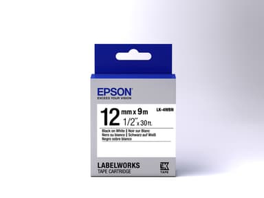 Epson tarrakasetti vakio - LK-4WBN vakio musta/valk. 12/9, Musta valkoisella, Ja