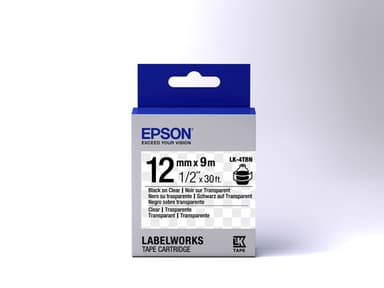 Epson tarrakasetti läpinäkyvä - LK-4TBN läpik. musta/läpik. 12/9, Musta lä