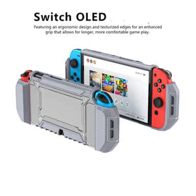 Suojakotelo Nintendo Switch OLED TPU/PC:lle Harmaa