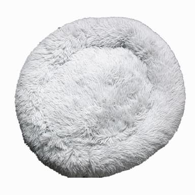 Mjuk och gosig hundbädd diameter 70 cm Ljusgrå