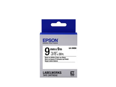 Epson tarrakasetti vakio - LK-3WBN vakio musta/valk. 9/9, Musta valkoisella, Jap