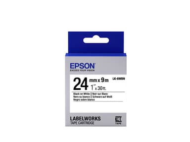 Epson tarrakasetti vakio - LK-6WBN vakio musta/valk. 24/9, Musta valkoisella, Ja