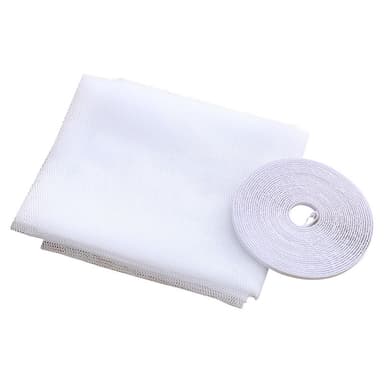 Window Screen Mesh Gardin med kardborreband 1,3 x 1,5 m Valkoinen
