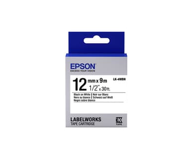 Epson tarrakasetti vakio - LK-4WBN vakio musta/valk. 12/9, Musta valkoisella, Ja