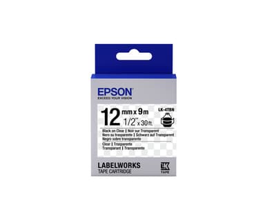 Epson tarrakasetti läpinäkyvä - LK-4TBN läpik. musta/läpik. 12/9, Musta lä