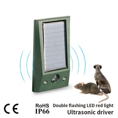 Ultraäänieläinkarkottava aurinkoenergia / USB-lataus Tummanvihreä