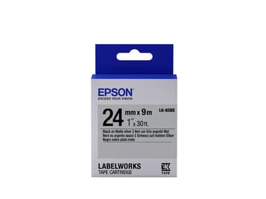 Epson tarrakasetti matta - LK-6SBE matta musta/mattah. 24/9, Musta hopealla, Jap