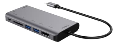 USBC docking station HDMI/DP/RJ45/2xUSBA/SD PD 3 space grey