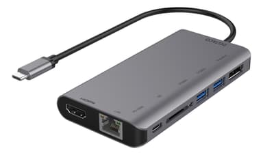 USBC docking station HDMI/DP/RJ45/2xUSBA/SD PD 3 space grey