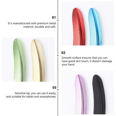 Feather Stylus Pen kosketusnäytöille Vaalea pinkki