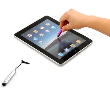 Mini Bullet Short Stylus Pen kosketusnäytöille Hopea