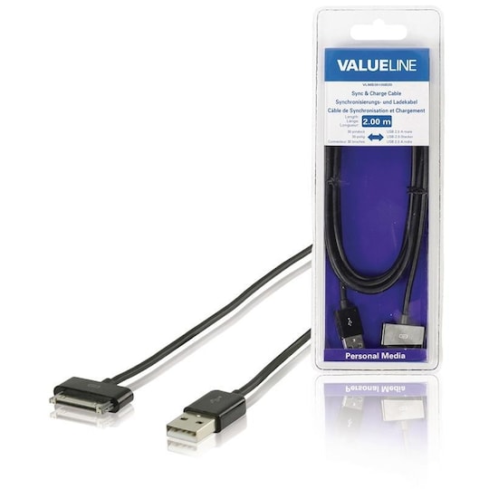 Synkronointi- ja Latauskaapeli Apple Telakka 30-Pin - USB A Uros 2.00 m Musta