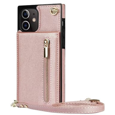 Zipper kaulakorukotelo Apple iPhone 12 Mini - Ruusu