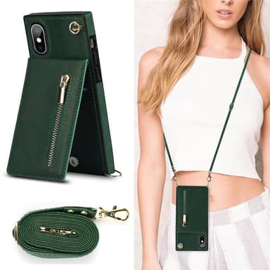 Zipper kaulakorukotelo Apple iPhone X / XS - Vihreä