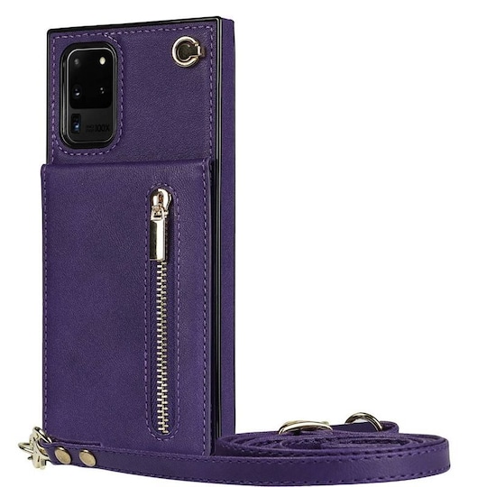 Zipper kaulakorukotelo Samsung Galaxy S20 Ultra - Violetti