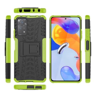 Iskunkestävä kuori jalustalla Xiaomi Redmi Note 11 Pro 5G - Vihreä