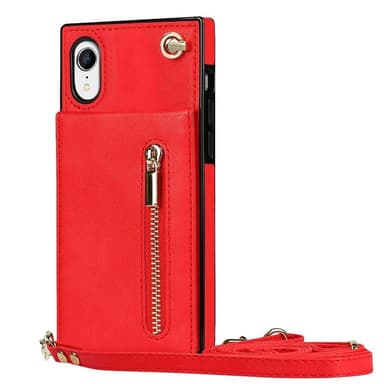 Zipper kaulakorukotelo Apple iPhone XR - Punainen