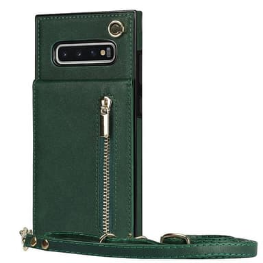Zipper kaulakorukotelo Samsung Galaxy S10 Plus - Vihreä