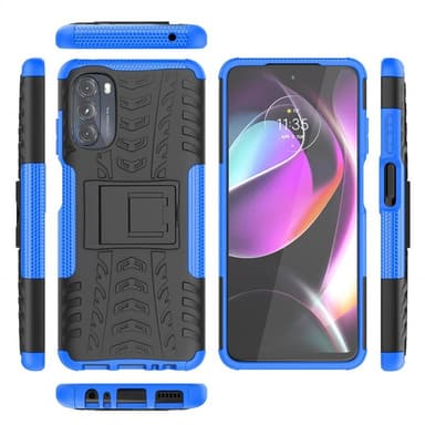 Iskunkestävä kuori jalustalla Motorola Moto G82 5G - Sininen
