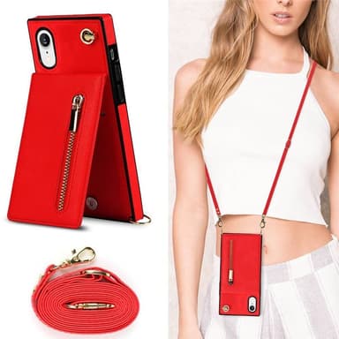 Zipper kaulakorukotelo Apple iPhone XR - Punainen