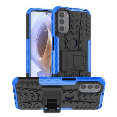 Iskunkestävä kuori jalustalla Motorola Moto G31 - Sininen