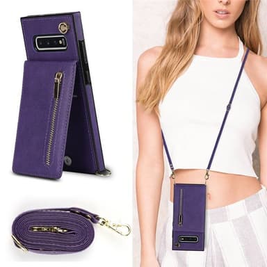 Zipper kaulakorukotelo Samsung Galaxy S10 - Violetti