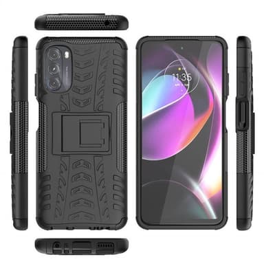 Iskunkestävä kuori jalustalla Motorola Moto G82 5G - Musta