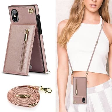 Zipper kaulakorukotelo Apple iPhone X / XS - Ruusu