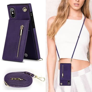 Zipper kaulakorukotelo Apple iPhone X / XS - Violetti