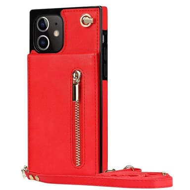 Zipper kaulakorukotelo Apple iPhone 12 Mini - Punainen