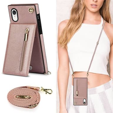 Zipper kaulakorukotelo Apple iPhone XR - Ruusu