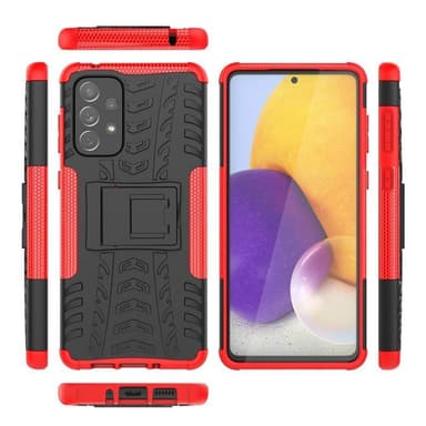 Iskunkestävä kuori jalustalla Samsung Galaxy A73 5G - Punainen