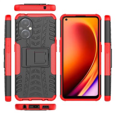 Iskunkestävä kuori jalustalla OnePlus Nord N20 5G - Punainen